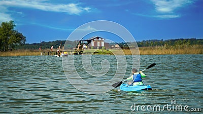 Water sports in lake Lobos Editorial Stock Photo