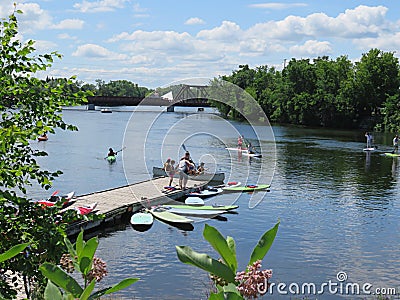 Water Sports on Otonabee River Editorial Stock Photo