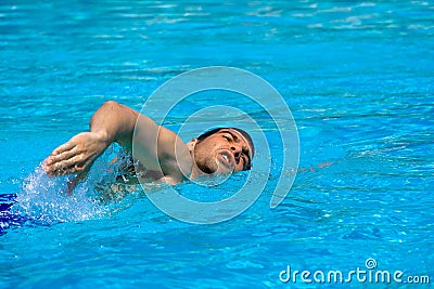 Water sports - Swimming in pool Stock Photo