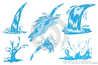 Water spray and jet Vector Illustration