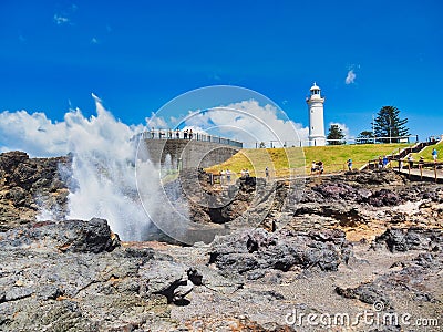 Water Spray From Kiama Blowhole, NSW South Coast, Australia Editorial Stock Photo