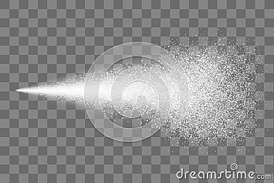 Water spray mist of atomizer or smoke, paint dust particles. Modern spray effect on transparent background â€“ vector Vector Illustration