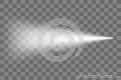 Water spray mist of atomizer or smoke, paint dust particles. Modern spray effect on transparent background â€“ vector Vector Illustration