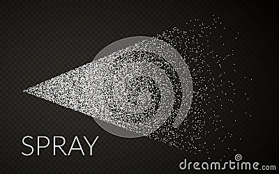 Water spray mist of atomizer. Vector cosmetic effect. Trigger Sprayer effect with spray or stream nozzles. Vector illustration Vector Illustration