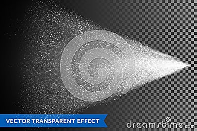 Water spray mist of atomizer. Vector light dispersion effect Vector Illustration