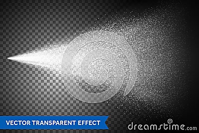 Water spray mist of atomizer. Vector light dispersion effect Vector Illustration