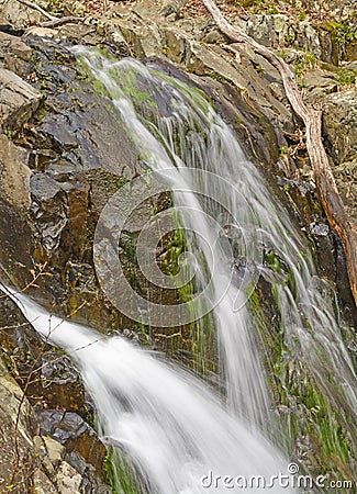 Water and Spray in a Secluded Falls Stock Photo