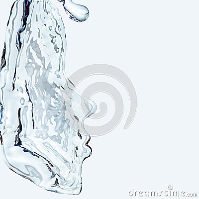 Water spray splash flow like face Stock Photo