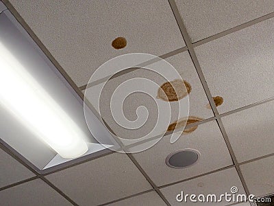 Water stains on ceiling Stock Photo