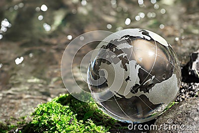 Water stream, globe, ecology Stock Photo