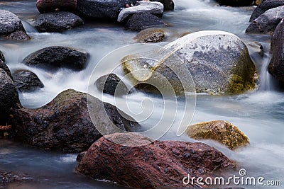 Water stream stones Stock Photo