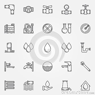 Water supply icons Vector Illustration