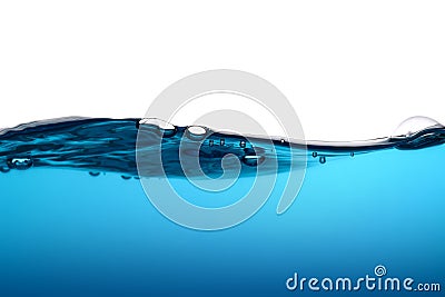 Water surface movement. white background. Stock Photo