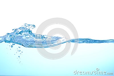 Water surface movement. white background. Stock Photo