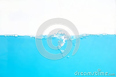 Water Surface Splash and wave bubbles blue water Stock Photo