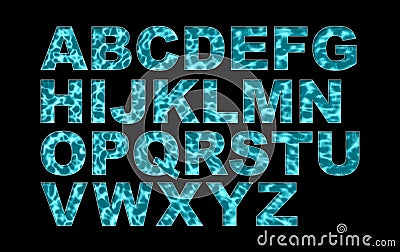 Water Swimming Pool Font Type Alphabet Stock Photo