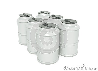 Water tank. Capacities for various liquids, 3d illustration Stock Photo