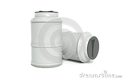 Water tank. Capacities for various liquids, 3d illustration Stock Photo