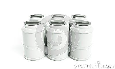 Water tank. Capacities for various liquids, 3d illustration Stock Photo