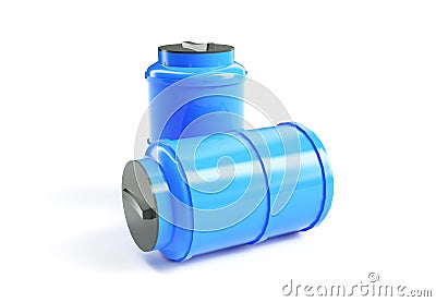 Water tank. Capacities for various liquids, 3d illustration Stock Photo
