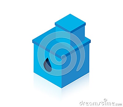 Water tank sump blue simple icon Vector Illustration