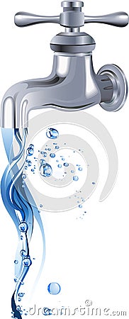 Water tap. Faucet. Vector Illustration