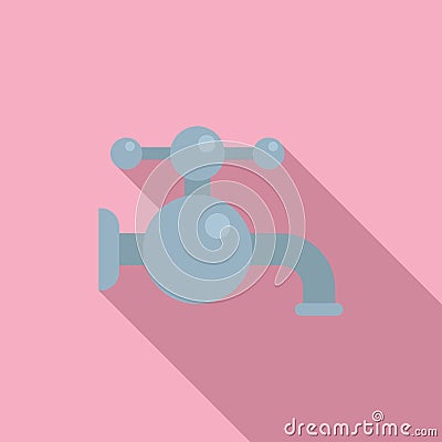 Water tap icon flat vector. Pipeline sewer Vector Illustration