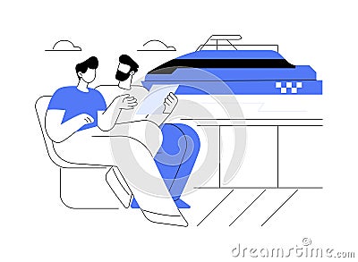 Water taxi ride abstract concept vector illustration. Vector Illustration