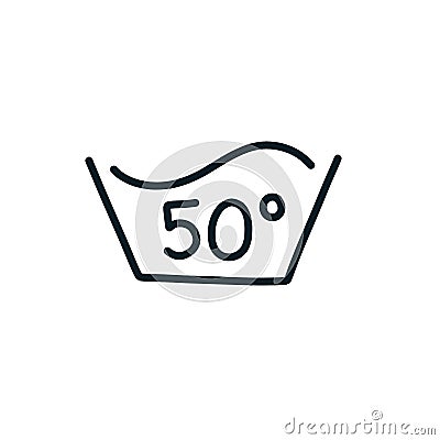Water temperature for laundry doodle icon, vector line illustration Cartoon Illustration