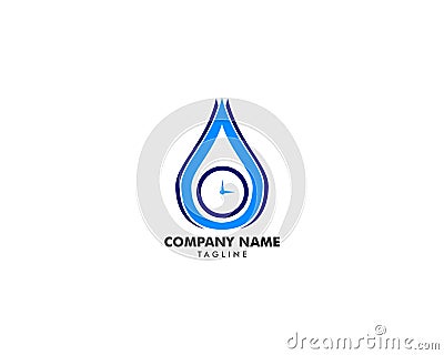 Water Time Icon Logo Design Element Vector Illustration