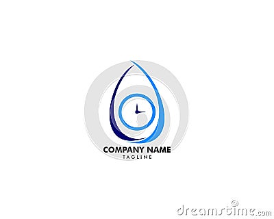 Water Time Icon Logo Design Element Vector Illustration