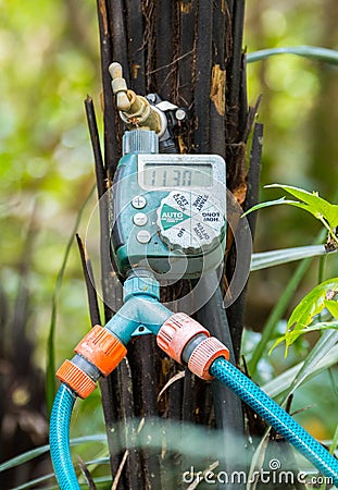 Water Timer Controler Stock Photo