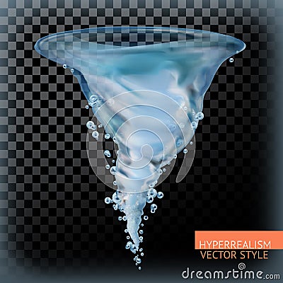 Water tornado with transparency, vector Vector Illustration