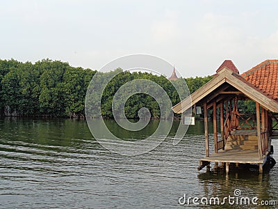 water tourism in the mangrove park at grand maerakaca, Semarang 2017 Stock Photo