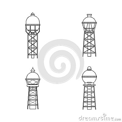 Water tower building Vector Illustration