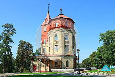 Water Tower in Mariinsky Park, Kyiv. Stock Photo