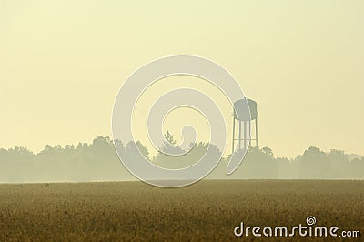 Water Tower in Morning Stock Photo