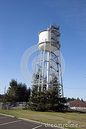 Water Tower Scaffolding Stock Photo