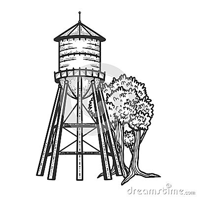 Water tower sketch vector illustration Vector Illustration