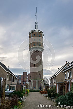 Water tower in the town of Bodegraven, Holland Stock Photo