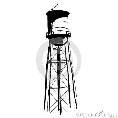 Water tower vector eps illustration by crafteroks Vector Illustration