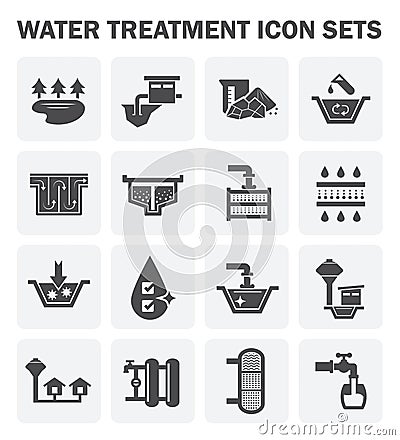 Water treatment icon Vector Illustration