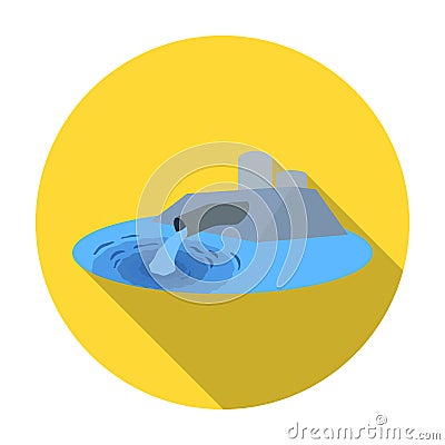 Water treatment plant icon in flat style isolated on white background. Water filtration system symbol stock vector Vector Illustration
