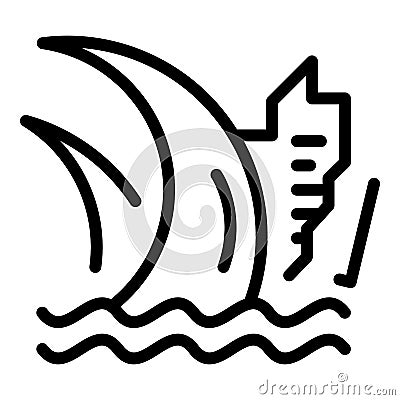 Water tsunami icon, outline style Vector Illustration