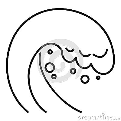 Water tsunami icon, outline style Vector Illustration