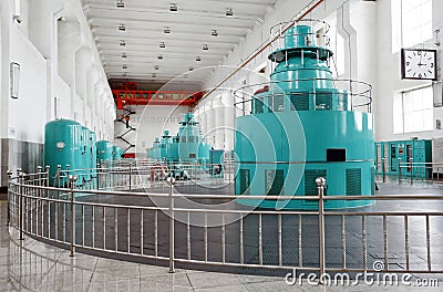 Water-turbine generator Stock Photo