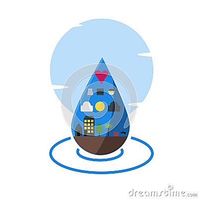 Water use, lots of uses of water illustration Vector Illustration