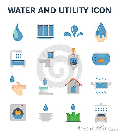 Water utility icon Vector Illustration