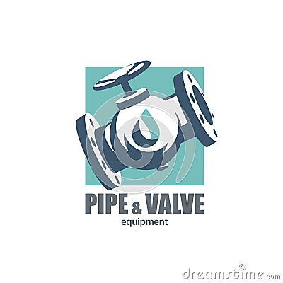 Water valve stylized symbol, piping equipment Vector Illustration