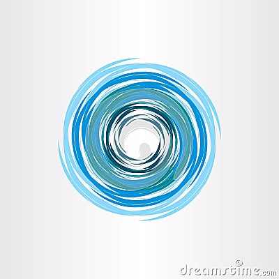 water vortex blue icon abstract background Vector Illustration